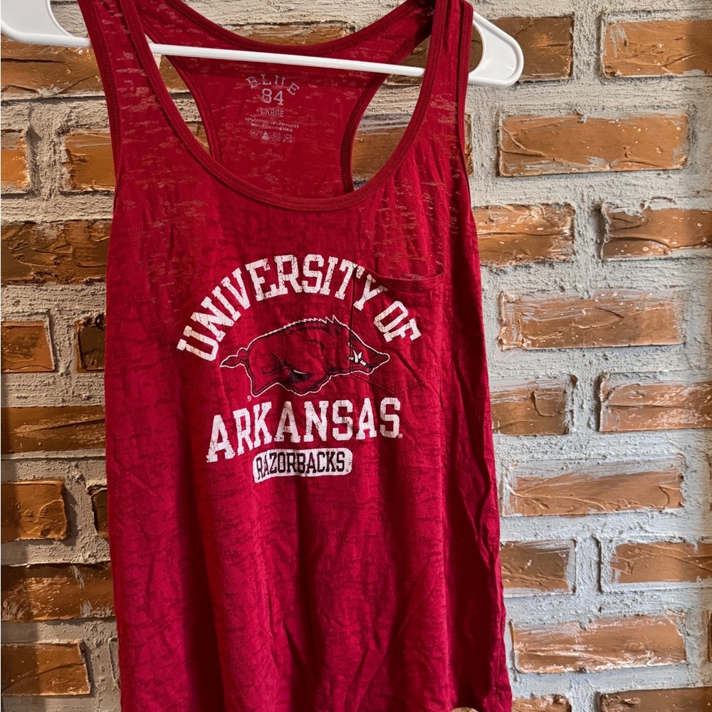 Blue 84 Red Marbled Tank Top